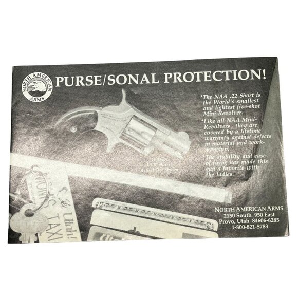 North American Arms Purse/Sonal Protection Vintage Print Ad 1990s Mini Revolver - Picture 6 of 6